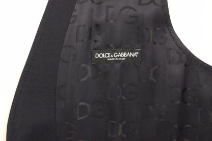 Gilet en soie et laine rayé gris de Dolce & Gabbana