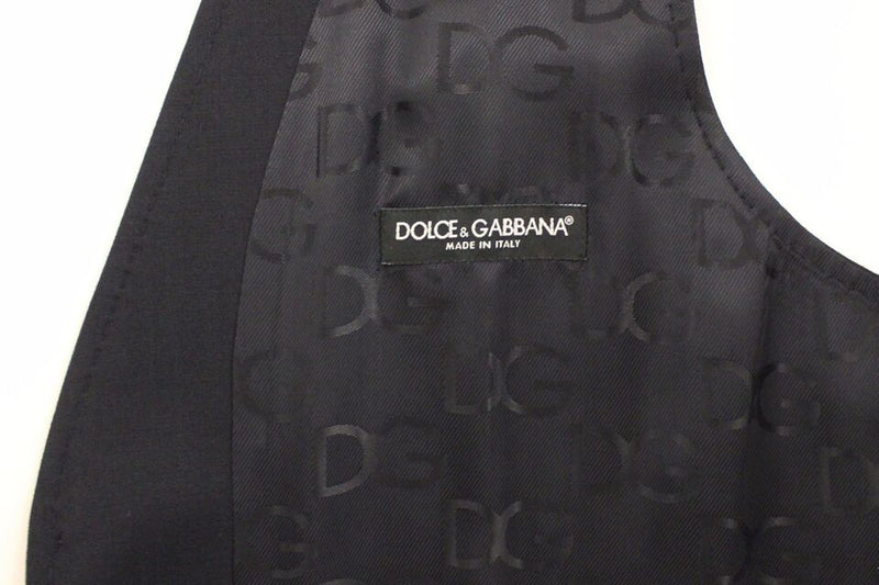 Gilet en soie et laine rayé gris de Dolce &amp; Gabbana