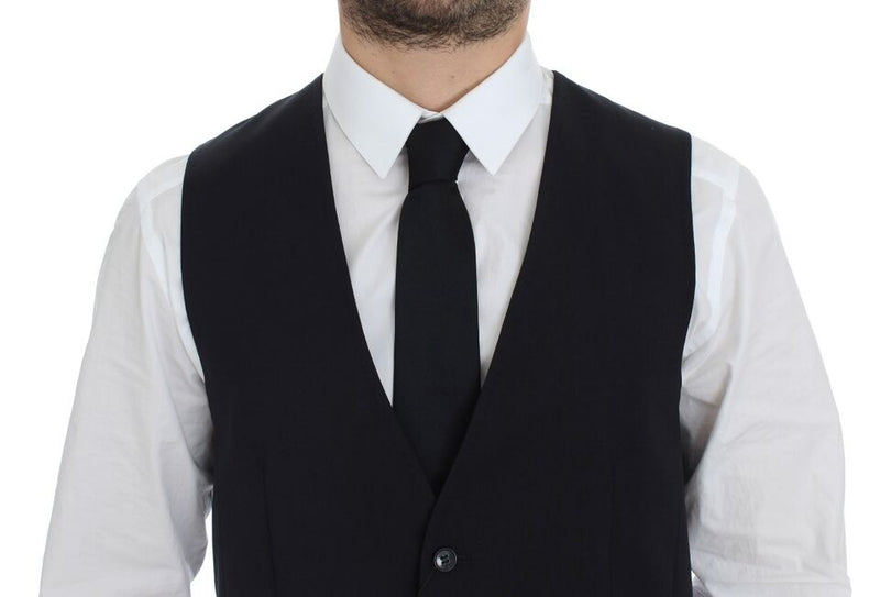 Gilet en soie et laine rayé gris de Dolce &amp; Gabbana