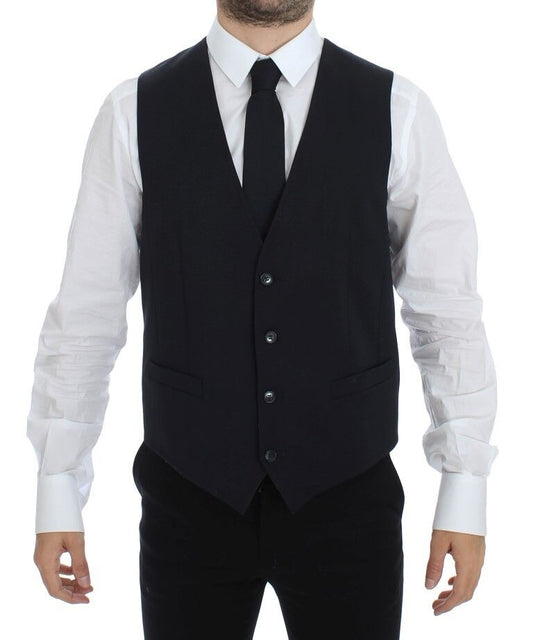 Gilet en soie et laine rayé gris de Dolce & Gabbana