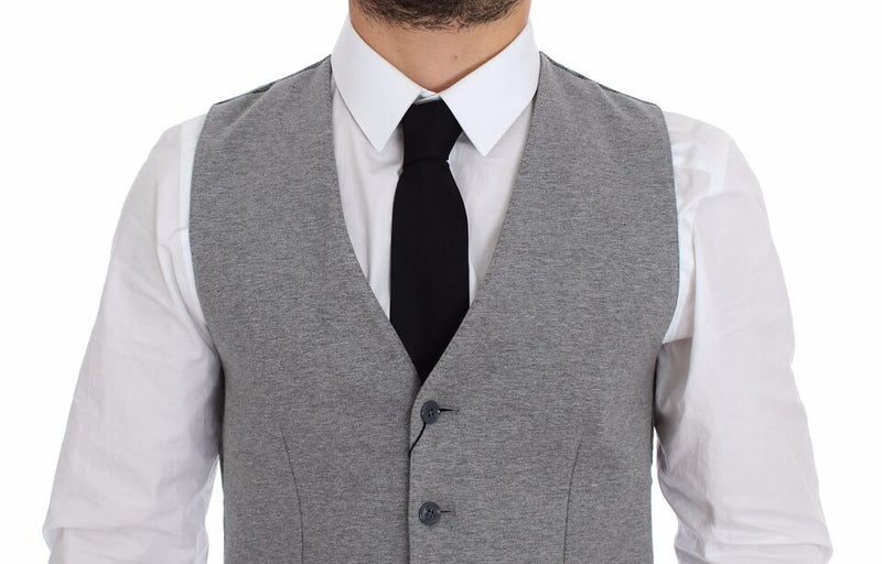 Veste-gilet en coton extensible gris de Dolce &amp; Gabbana