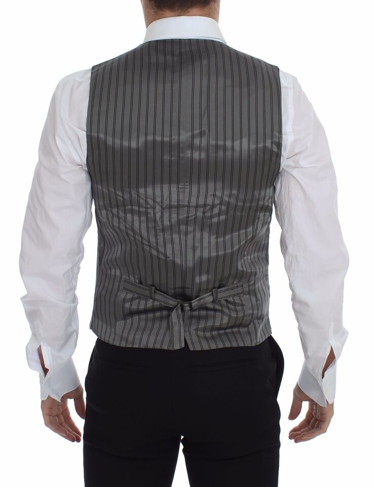 Veste-gilet en coton extensible gris de Dolce & Gabbana