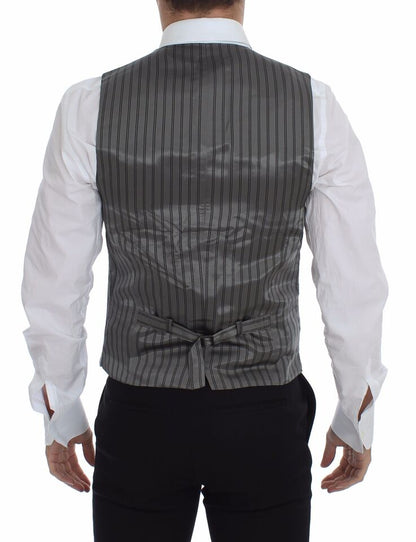 Veste-gilet en coton extensible gris de Dolce & Gabbana
