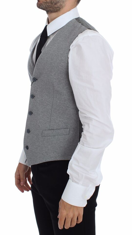 Veste-gilet en coton extensible gris de Dolce & Gabbana