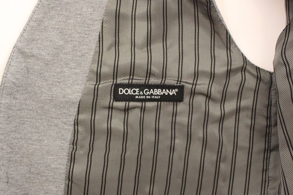 Veste-gilet en coton extensible gris de Dolce & Gabbana