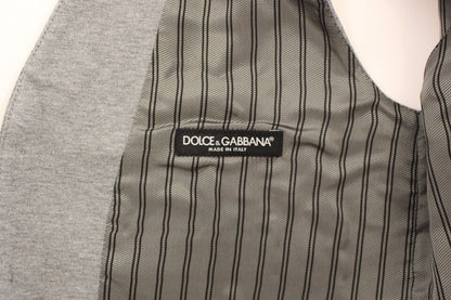 Veste-gilet en coton extensible gris de Dolce & Gabbana