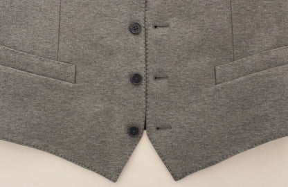 Veste-gilet en coton extensible gris de Dolce & Gabbana