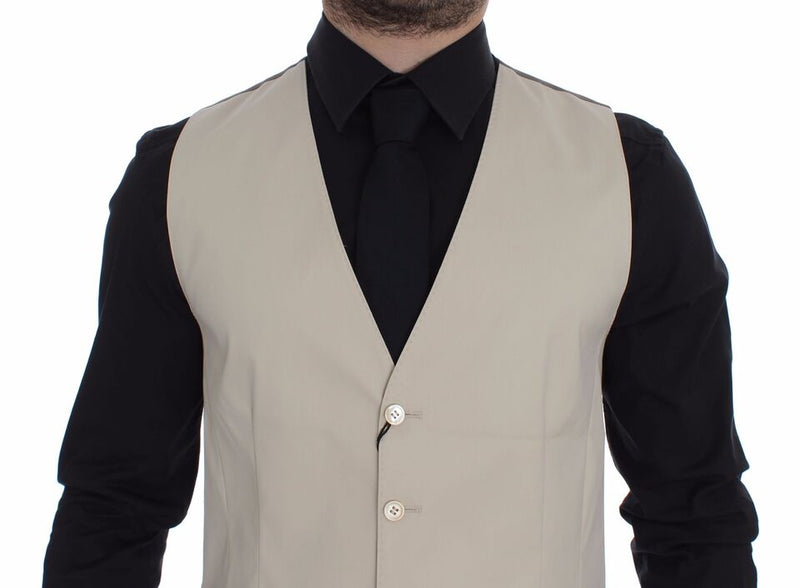 Veste-gilet en coton extensible beige Dolce &amp; Gabbana