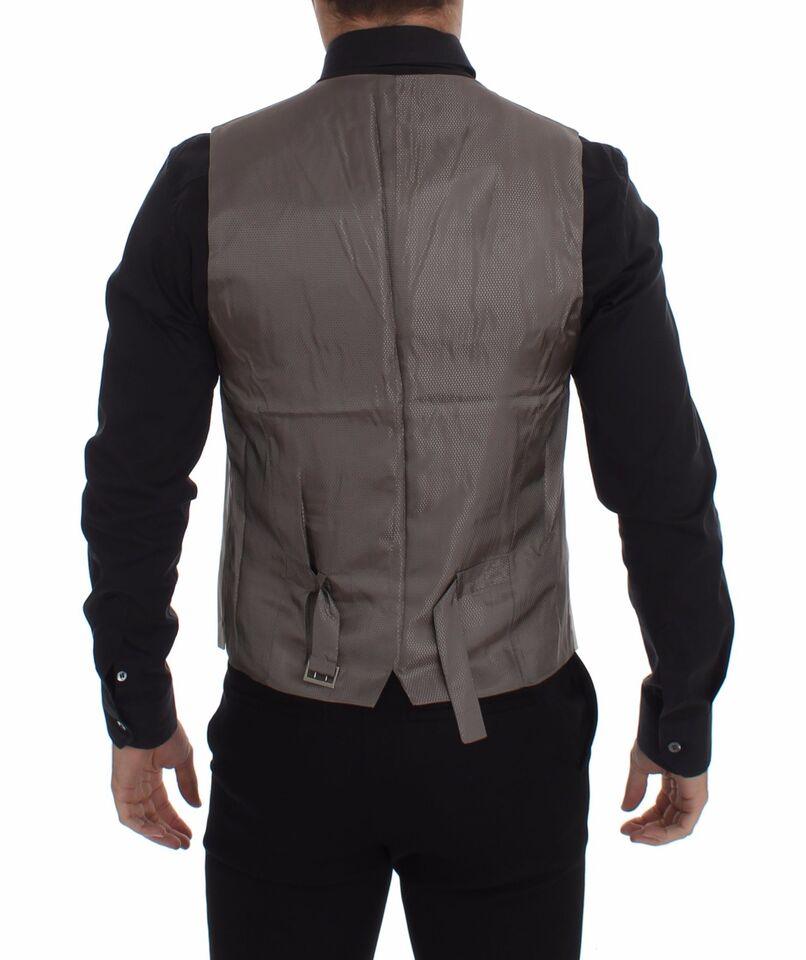 Veste-gilet en coton extensible beige Dolce & Gabbana