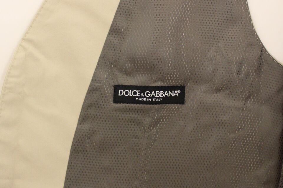 Veste-gilet en coton extensible beige Dolce & Gabbana