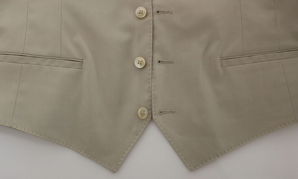 Veste-gilet en coton extensible beige Dolce & Gabbana