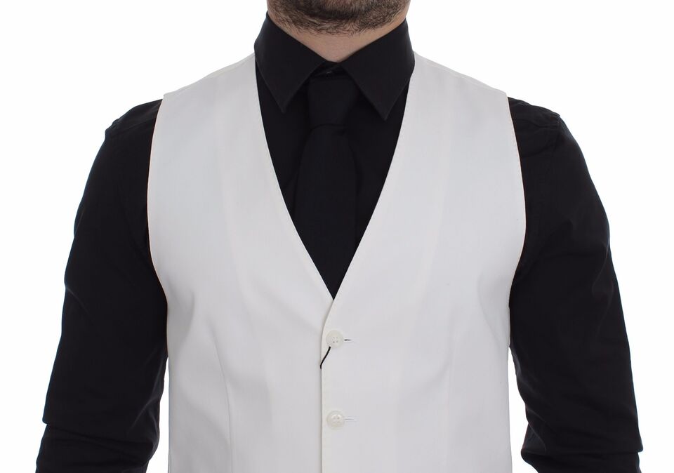 Veste-blazer Dolce & Gabbana en coton et soie blanche.