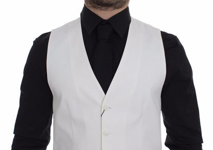 Veste-blazer Dolce & Gabbana en coton et soie blanche.