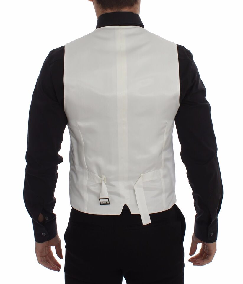 Veste-blazer Dolce & Gabbana en coton et soie blanche.