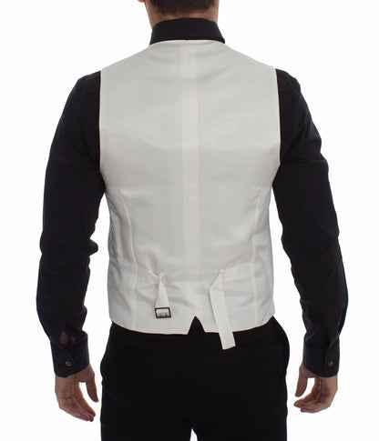 Veste-blazer Dolce & Gabbana en coton et soie blanche.