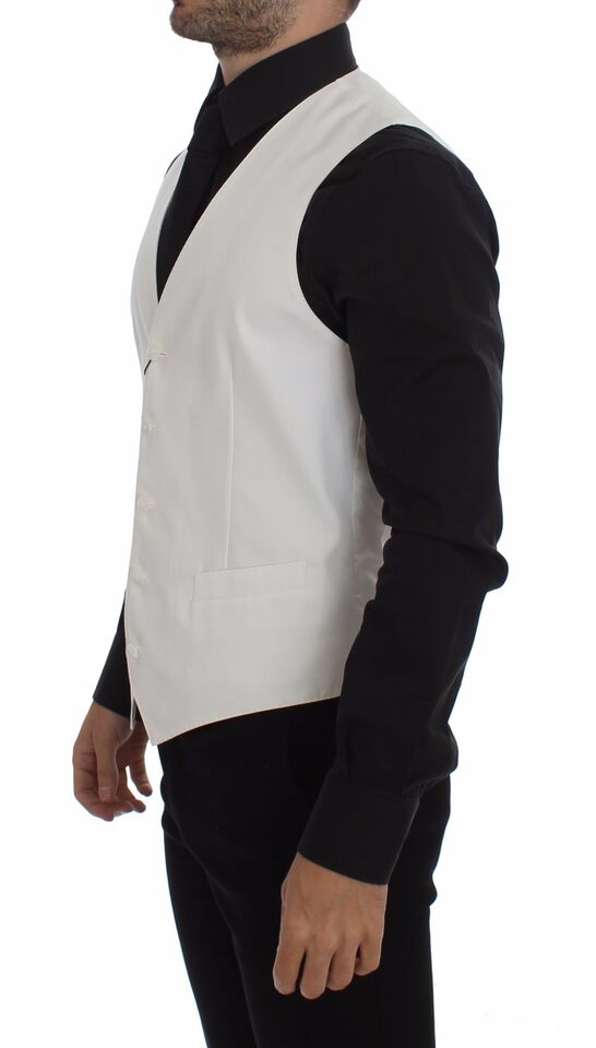 Veste-blazer Dolce & Gabbana en coton et soie blanche.