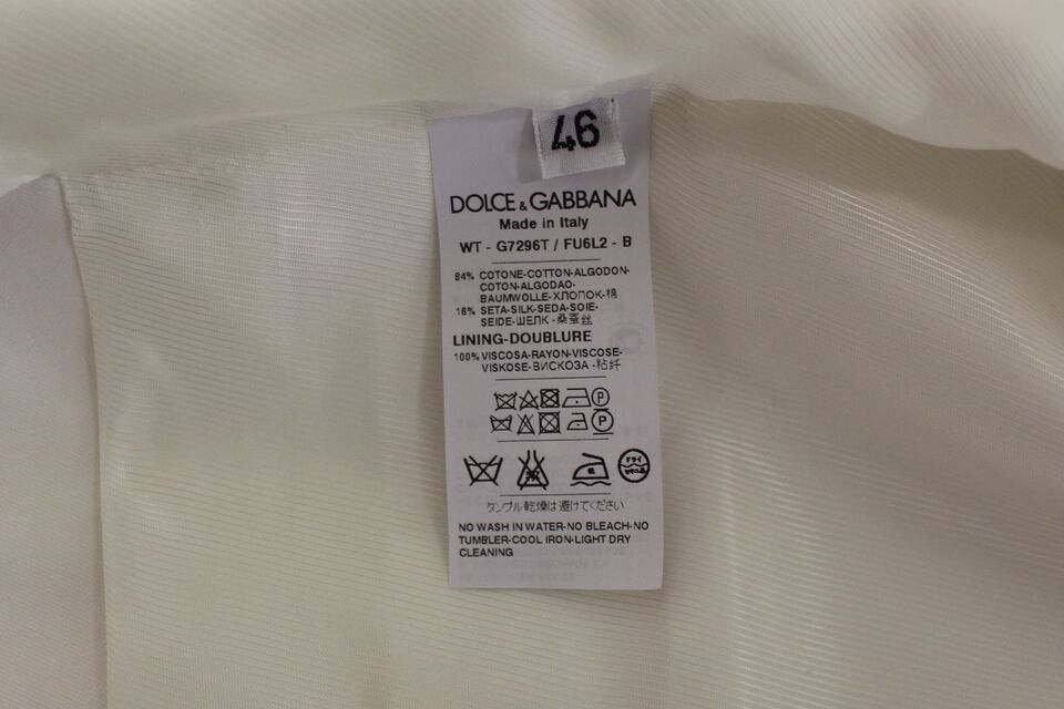 Veste-blazer Dolce & Gabbana en coton et soie blanche.