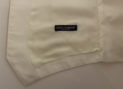 Veste-blazer Dolce & Gabbana en coton et soie blanche.