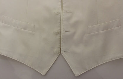 Veste-blazer Dolce & Gabbana en coton et soie blanche.