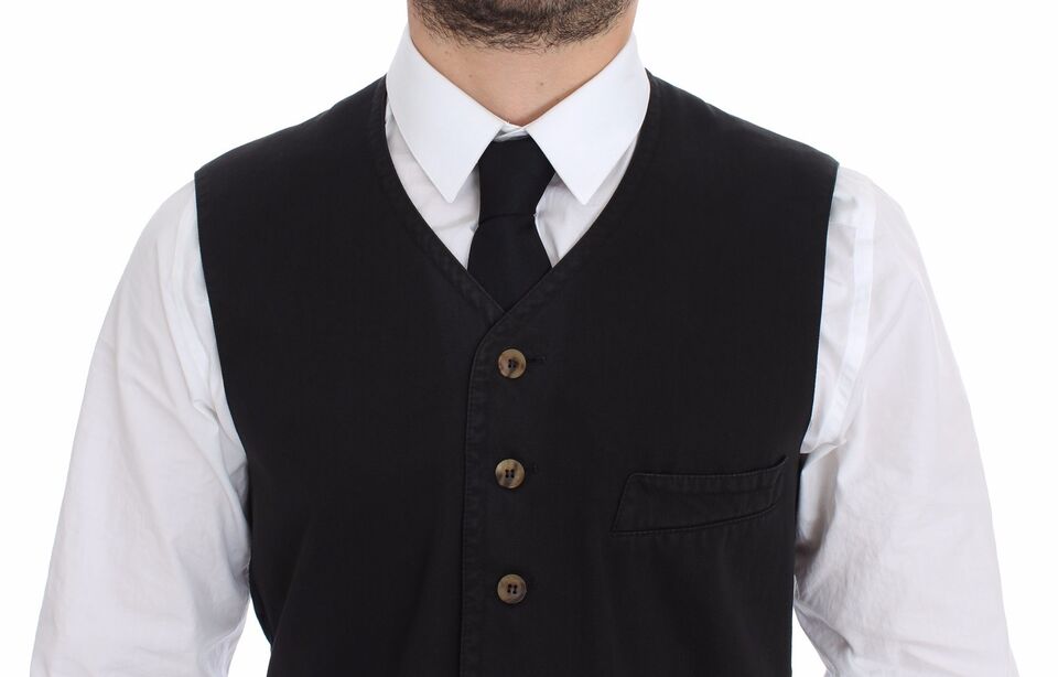 Dolce & Gabbana Veste-gilet en coton et viscose noire
