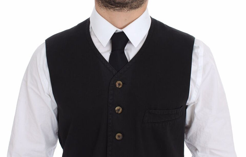 Dolce &amp; Gabbana Veste-gilet en coton et viscose noire