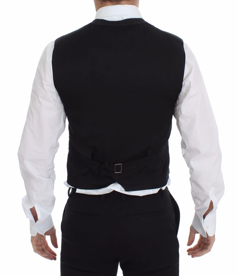 Dolce & Gabbana Veste-gilet en coton et viscose noire