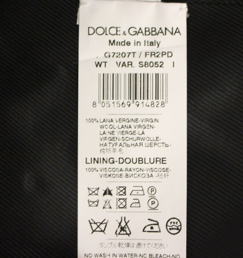 Gilet en laine rayé gris à simple boutonnage de Dolce &amp; Gabbana