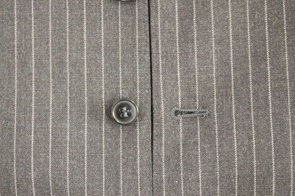 Gilet en laine rayé gris à simple boutonnage de Dolce & Gabbana