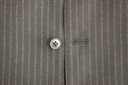 Gilet en laine rayée noire à simple boutonnage de Dolce & Gabbana