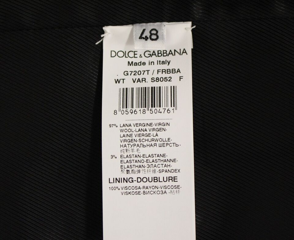 Gilet en laine rayé gris avec logo Dolce &amp; Gabbana