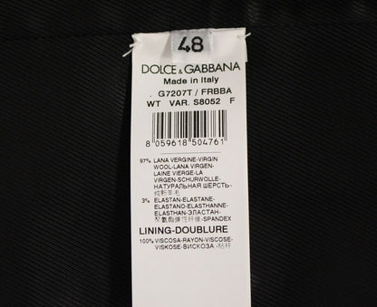Gilet en laine rayé gris avec logo Dolce & Gabbana