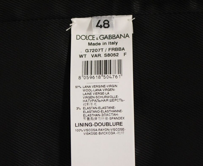 Gilet en laine rayé gris avec logo Dolce &amp; Gabbana