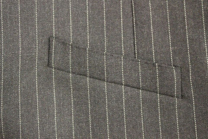 Gilet en laine rayé gris avec logo Dolce & Gabbana