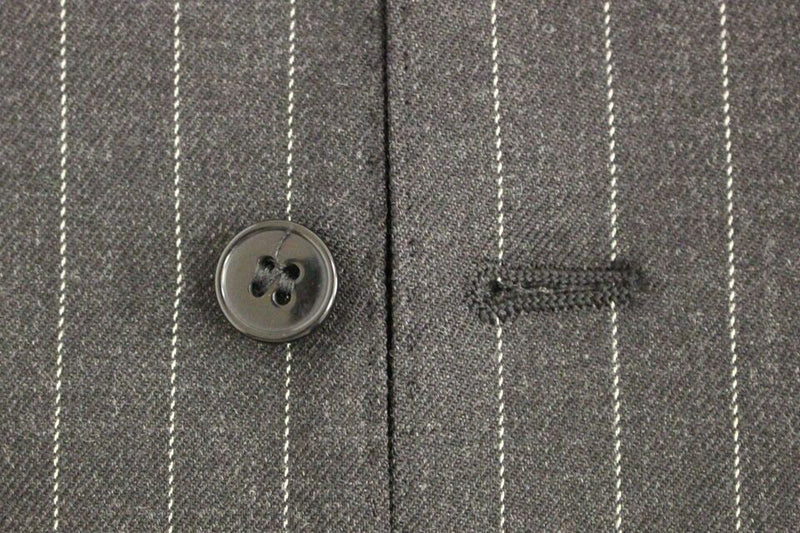 Gilet en laine rayé gris avec logo Dolce &amp; Gabbana