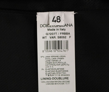 Dolce & Gabbana Grijze gestreepte wollen vest met logo