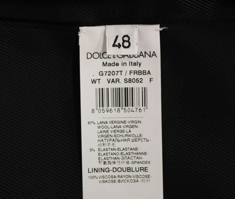 Gilet en laine rayé gris avec logo Dolce &amp; Gabbana