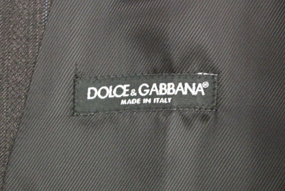 Dolce & Gabbana Grijze gestreepte wollen vest met logo
