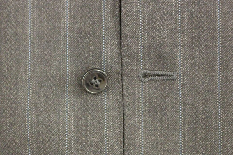 Gilet en laine rayé gris avec logo Dolce &amp; Gabbana