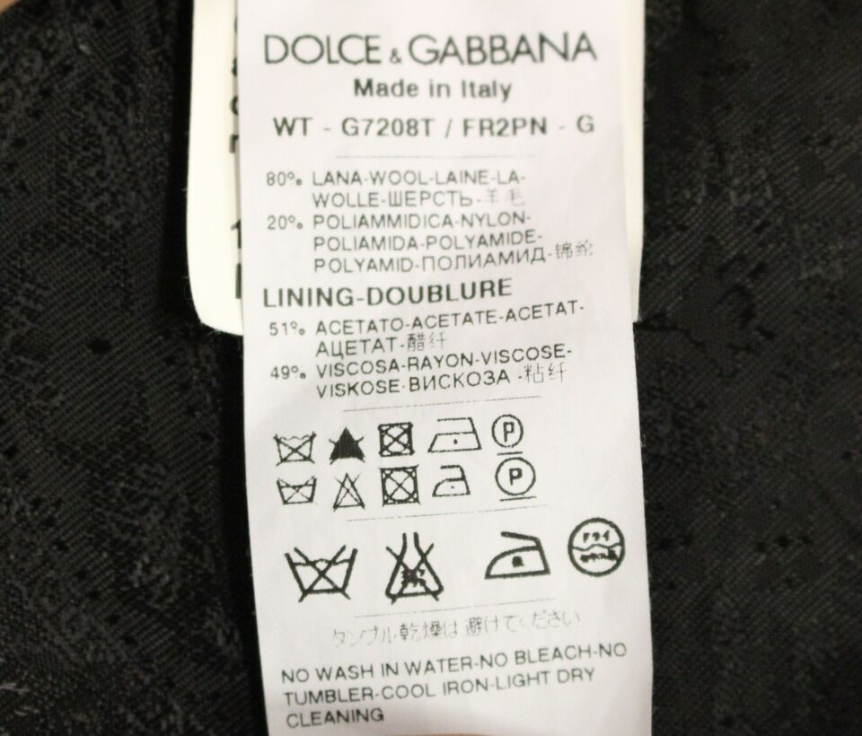 Gilet en laine rayé noir avec logo Dolce &amp; Gabbana