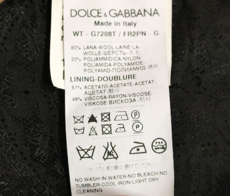 Gilet en laine rayé noir avec logo Dolce &amp; Gabbana