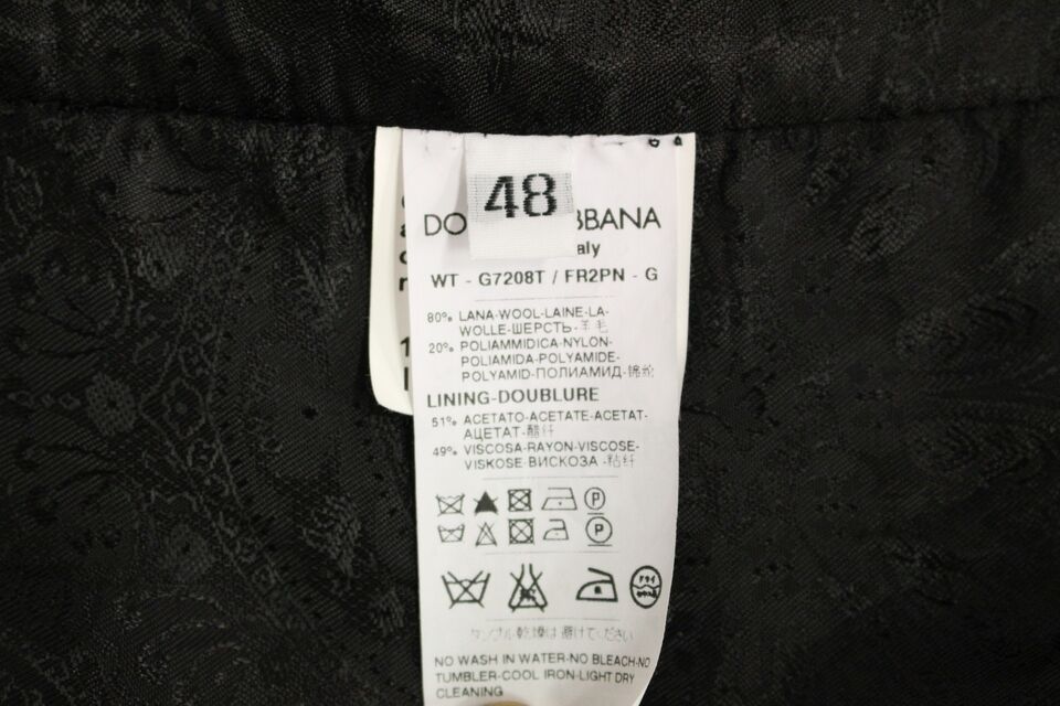 Gilet en laine rayé noir avec logo Dolce &amp; Gabbana