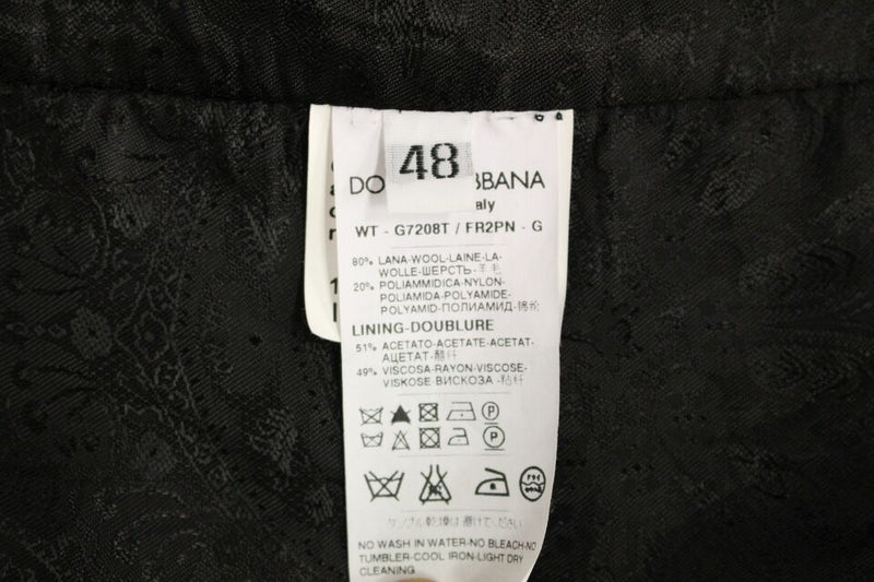 Gilet en laine rayé noir avec logo Dolce &amp; Gabbana