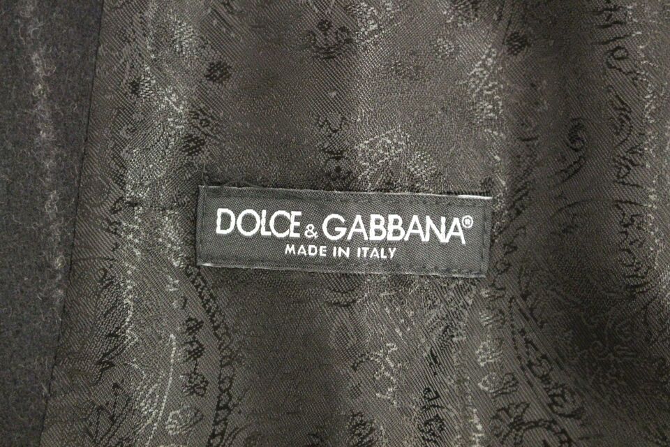 Gilet en laine rayé noir avec logo Dolce &amp; Gabbana