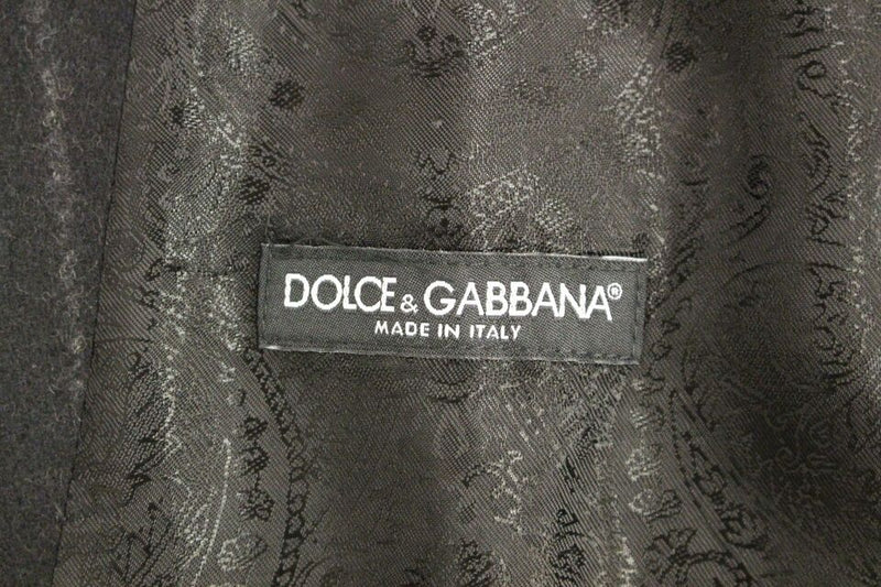 Gilet en laine rayé noir avec logo Dolce &amp; Gabbana