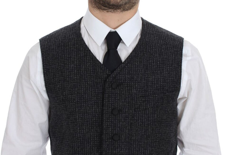 Gilet en laine mélangée grise Dolce &amp; Gabbana