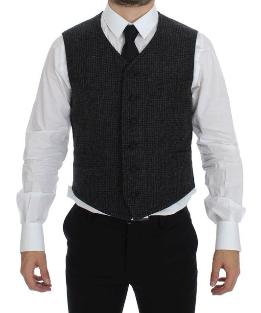 Gilet en laine mélangée grise Dolce & Gabbana