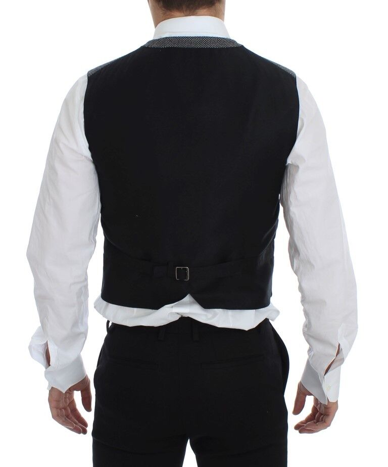 Gilet en coton mélangé gris avec logo Dolce &amp; Gabbana
