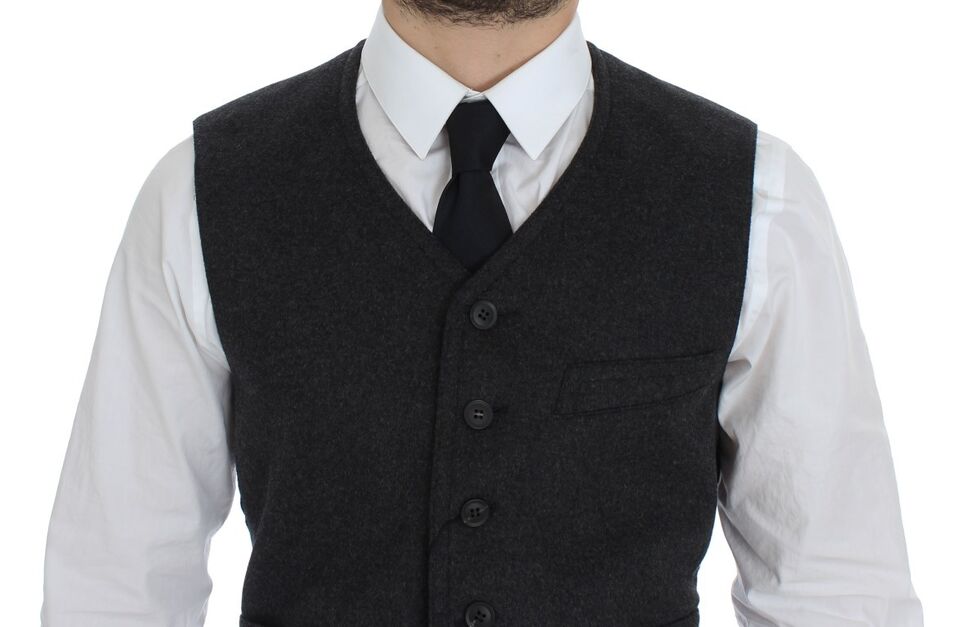 Gilet en laine mélangée grise Dolce &amp; Gabbana