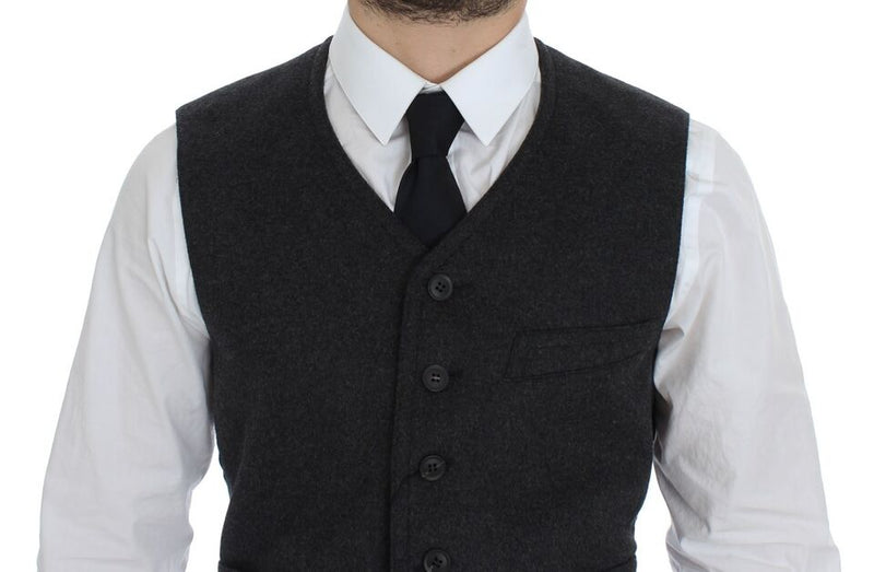 Gilet en laine mélangée grise Dolce &amp; Gabbana