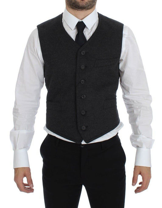 Gilet en laine mélangée grise Dolce & Gabbana